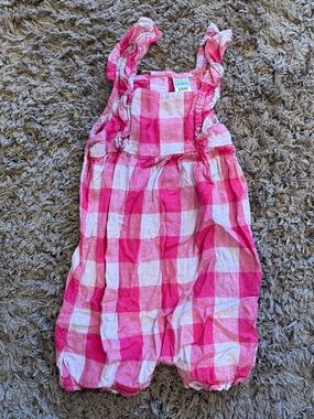 Carter's Pink and White Gingham Baby Romper